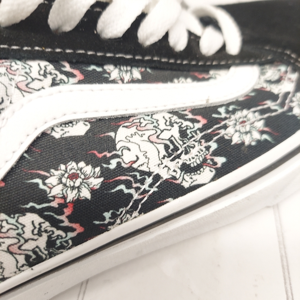 vans old skool skull black white sneaker shoes - Picture 9 of 14